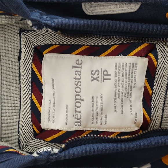 Aeropostale XS Blue Varsity Thermal Hoodie - Picture 6 of 11